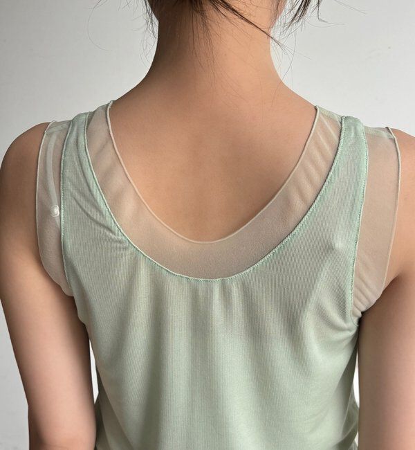  「シアー切替タンク」|Tシャツ・カットソー|