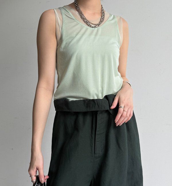  「シアー切替タンク」|Tシャツ・カットソー|