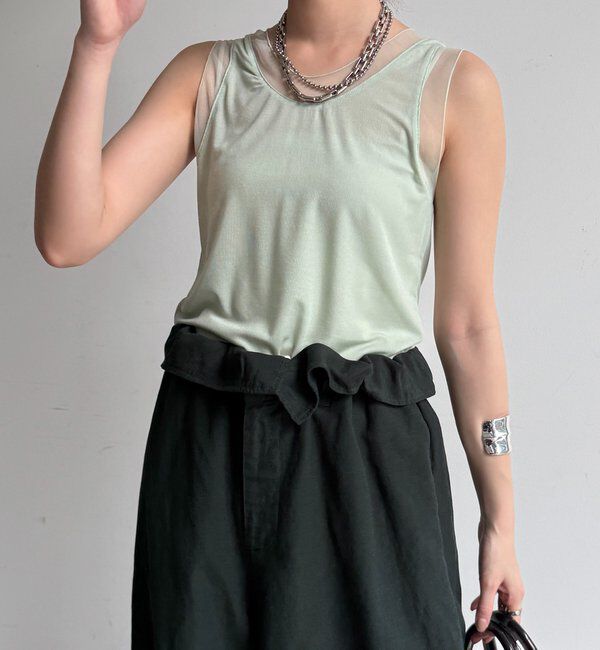  「シアー切替タンク」|Tシャツ・カットソー|