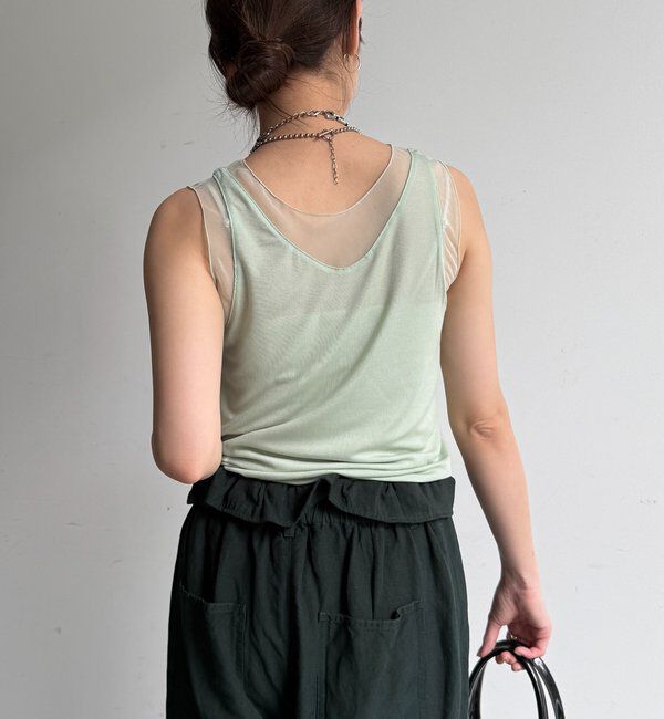  「シアー切替タンク」|Tシャツ・カットソー|