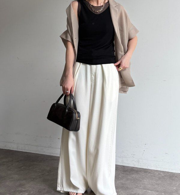  「シアー切替タンク」|Tシャツ・カットソー|