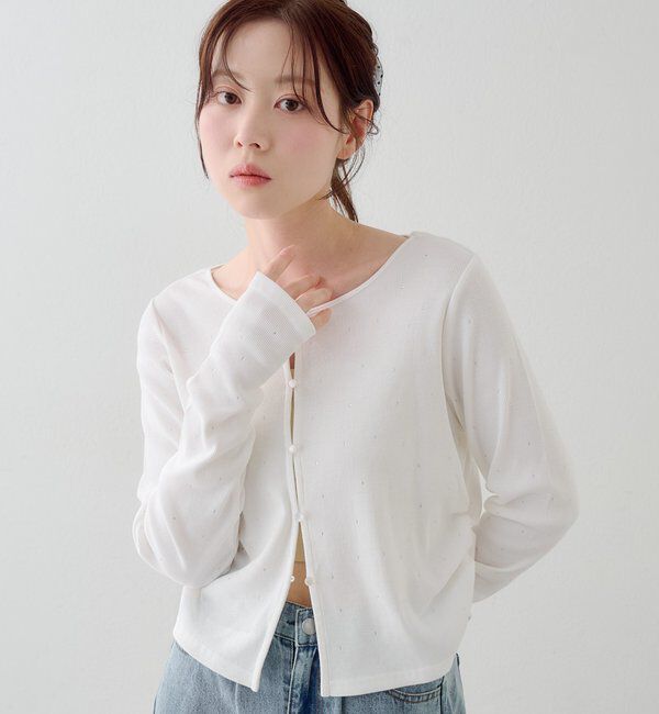  「リブスタッズカーディガン」|Tシャツ・カットソー|