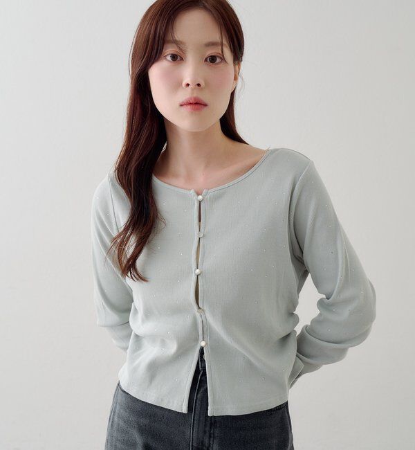  「リブスタッズカーディガン」|Tシャツ・カットソー|