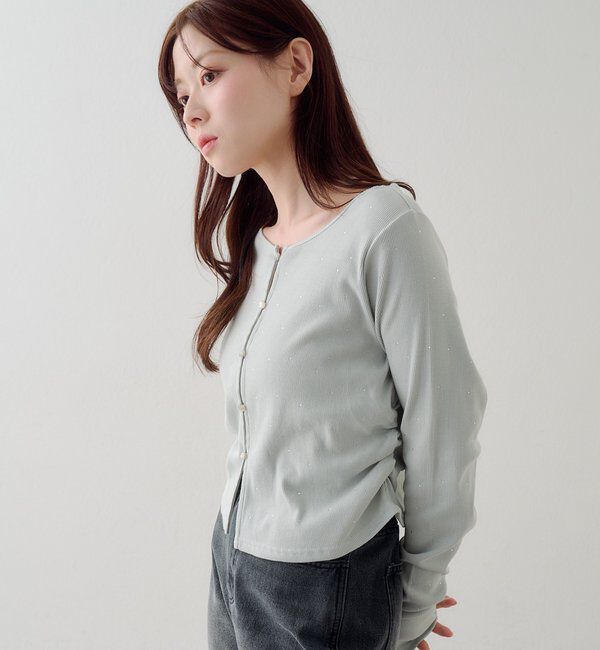  「リブスタッズカーディガン」|Tシャツ・カットソー|