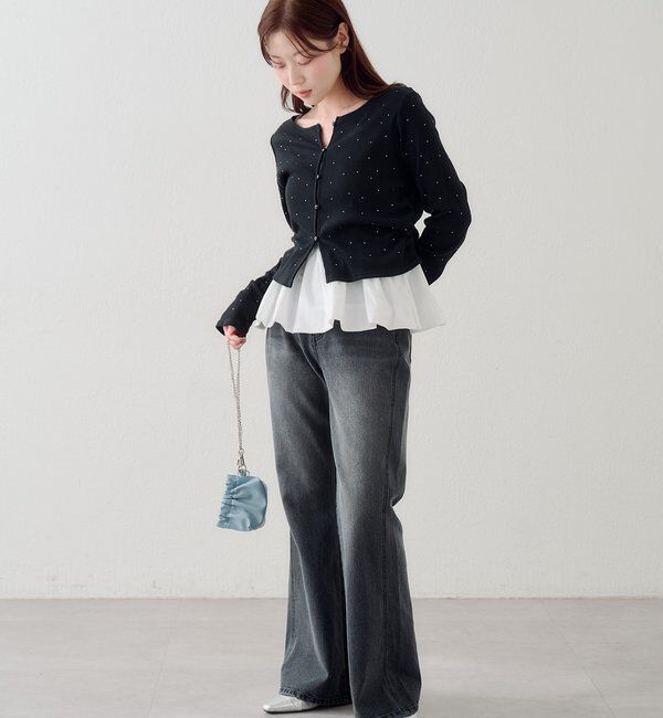  「リブスタッズカーディガン」|Tシャツ・カットソー|