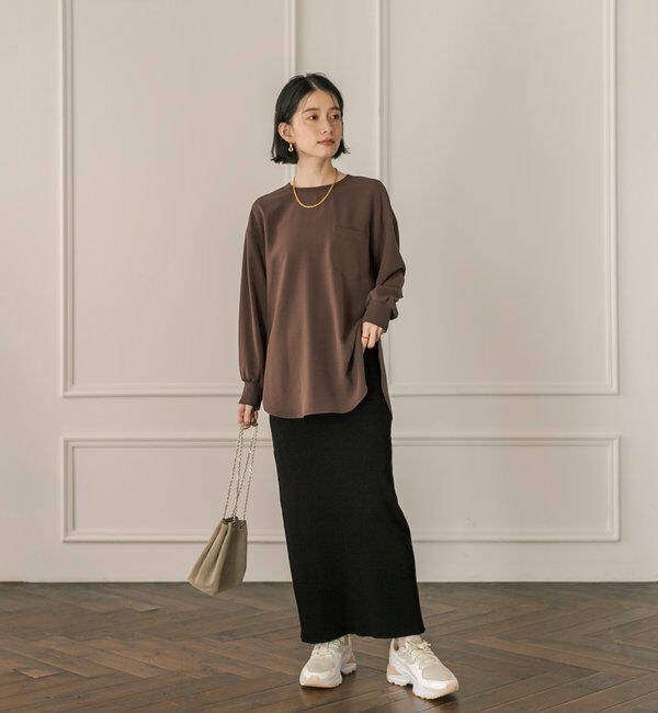  「【さらっと着やすい！/冷房・日焼け対策◎】ジョーゼットポケットブラウス」|シャツ・ブラウス|