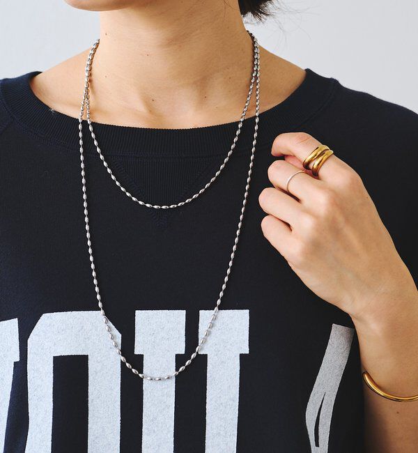  「【R.good（アールドットグッド）】オーバルボールロングネックレス」|リング|シルバー