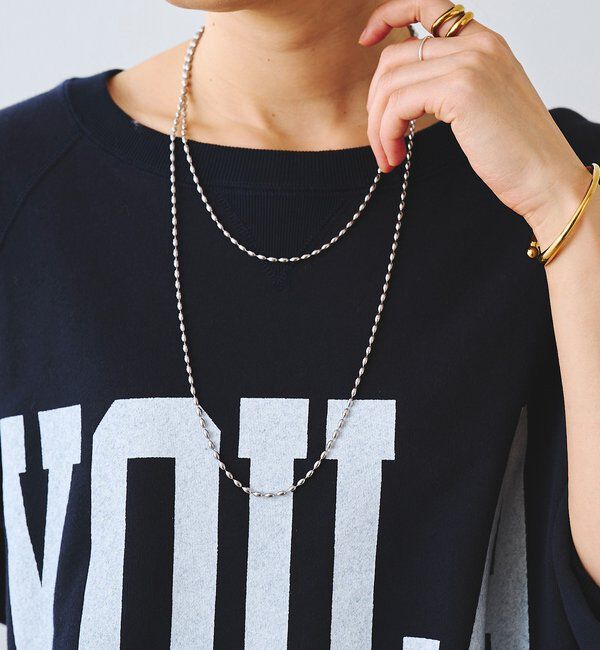  「【R.good（アールドットグッド）】オーバルボールロングネックレス」|リング|