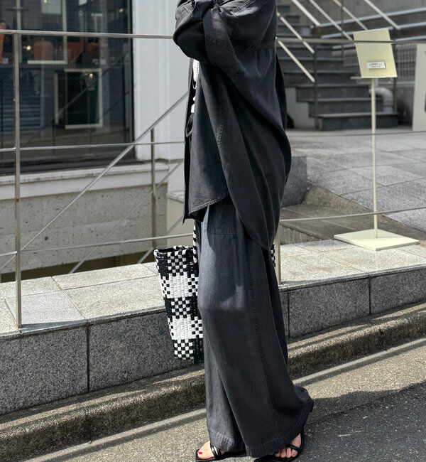  「【セットアップ可/真夏も快適！】ドレーピーデニムシャツ」|シャツ・ブラウス|