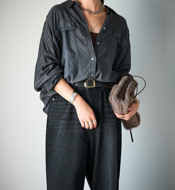  「【セットアップ可/真夏も快適！】ドレーピーデニムシャツ」|シャツ・ブラウス|