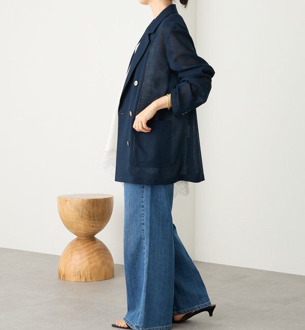  「予約【日除け・冷房避けに】リネンライクメッシュジャケット」|テーラードジャケット|