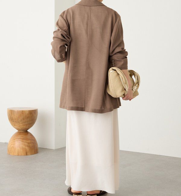  「予約【日除け・冷房避けに】リネンライクメッシュジャケット」|テーラードジャケット|