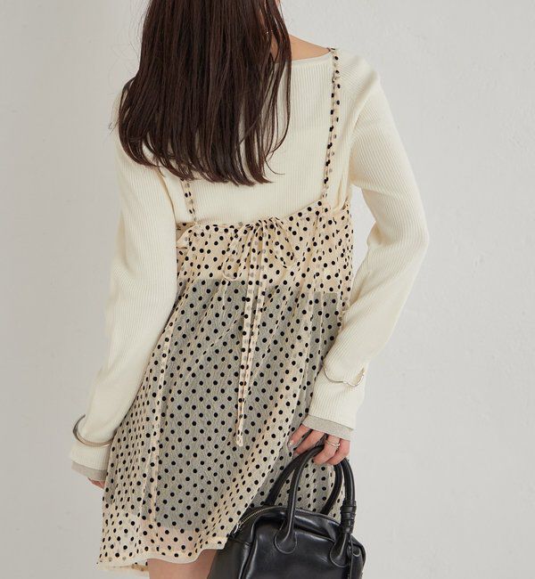  「ドットチュールキャミチュニック」|キャミソール|