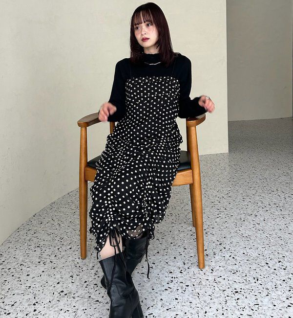  「【＠akane__11.1企画】ドロストフラワーキャミワンピース」|ワンピース|