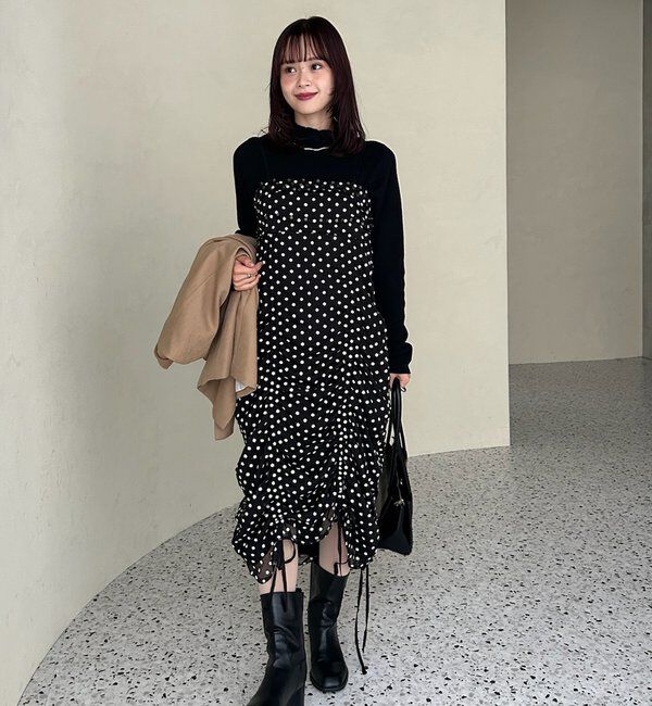  「【＠akane__11.1企画】ドロストフラワーキャミワンピース」|ワンピース|