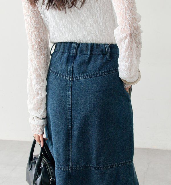  「デニム切替マーメイドスカート」|スカート|