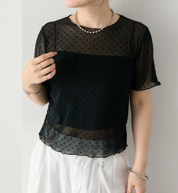  「ドットシアーTOPS」|Tシャツ・カットソー|ブラック
