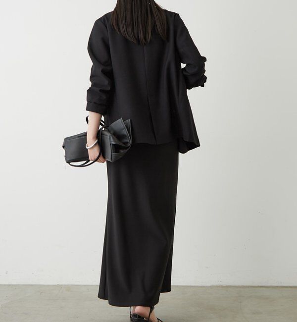  「麻調合繊ノーカラージャケット」|テーラードジャケット|