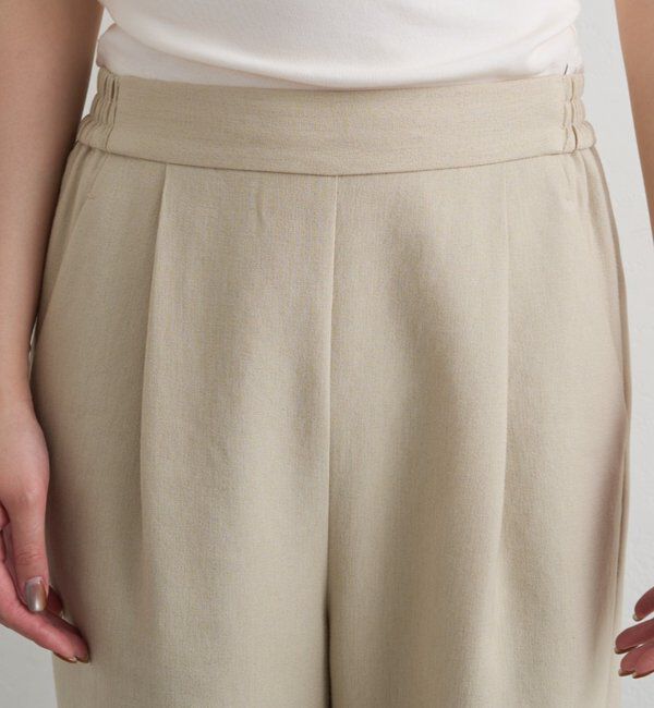  「麻調合繊タックパンツ」|チノ|