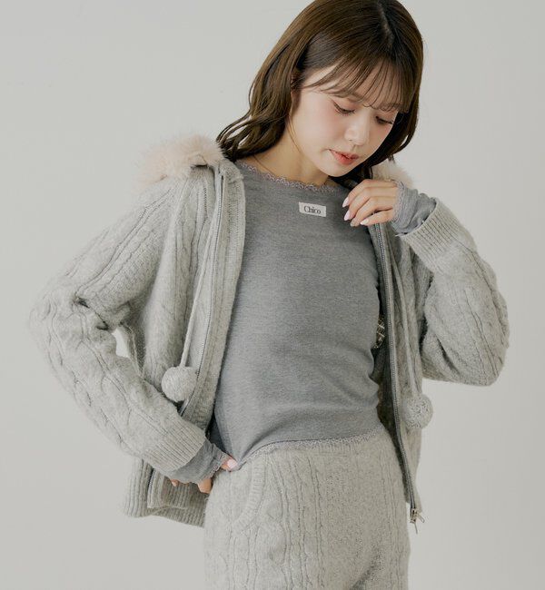  「前後2wayレースギャザーロンT」|Tシャツ・カットソー|