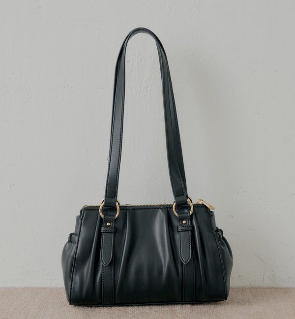  「チャーム付きタックデザインボストンバッグ」|ボストンバッグ|