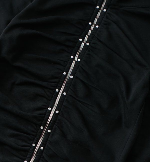  「スタッズジップギャザートップス」|Tシャツ・カットソー|