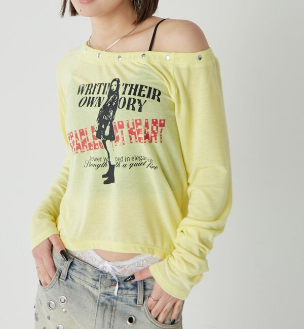  「エリオットラウンドヘムシアートップス」|Tシャツ・カットソー|イエロー