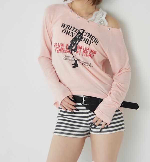  「エリオットラウンドヘムシアートップス」|Tシャツ・カットソー|ピンク