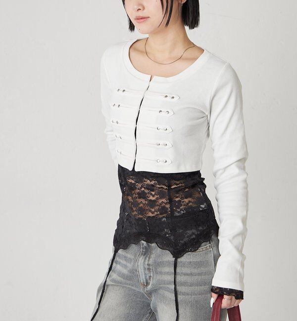  「【WEB限定サイズあり】ナポレオンショートトップス」|Tシャツ・カットソー|