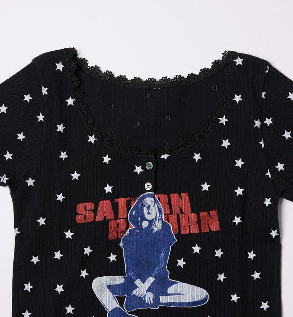  「【WEB限定】シャーロットパターンメッシュスター半袖TEE」|Tシャツ・カットソー|