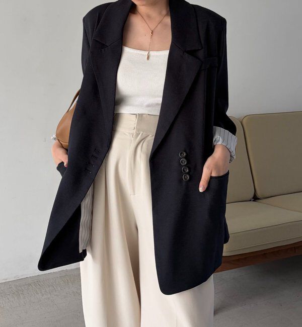  「【サイズ展開あり】〈C.L〉リネンタッチテーラードジャケット」|テーラードジャケット|