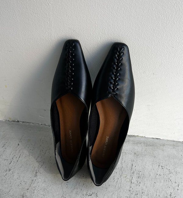  「レースアップフラットシューズ」|その他|ブラック