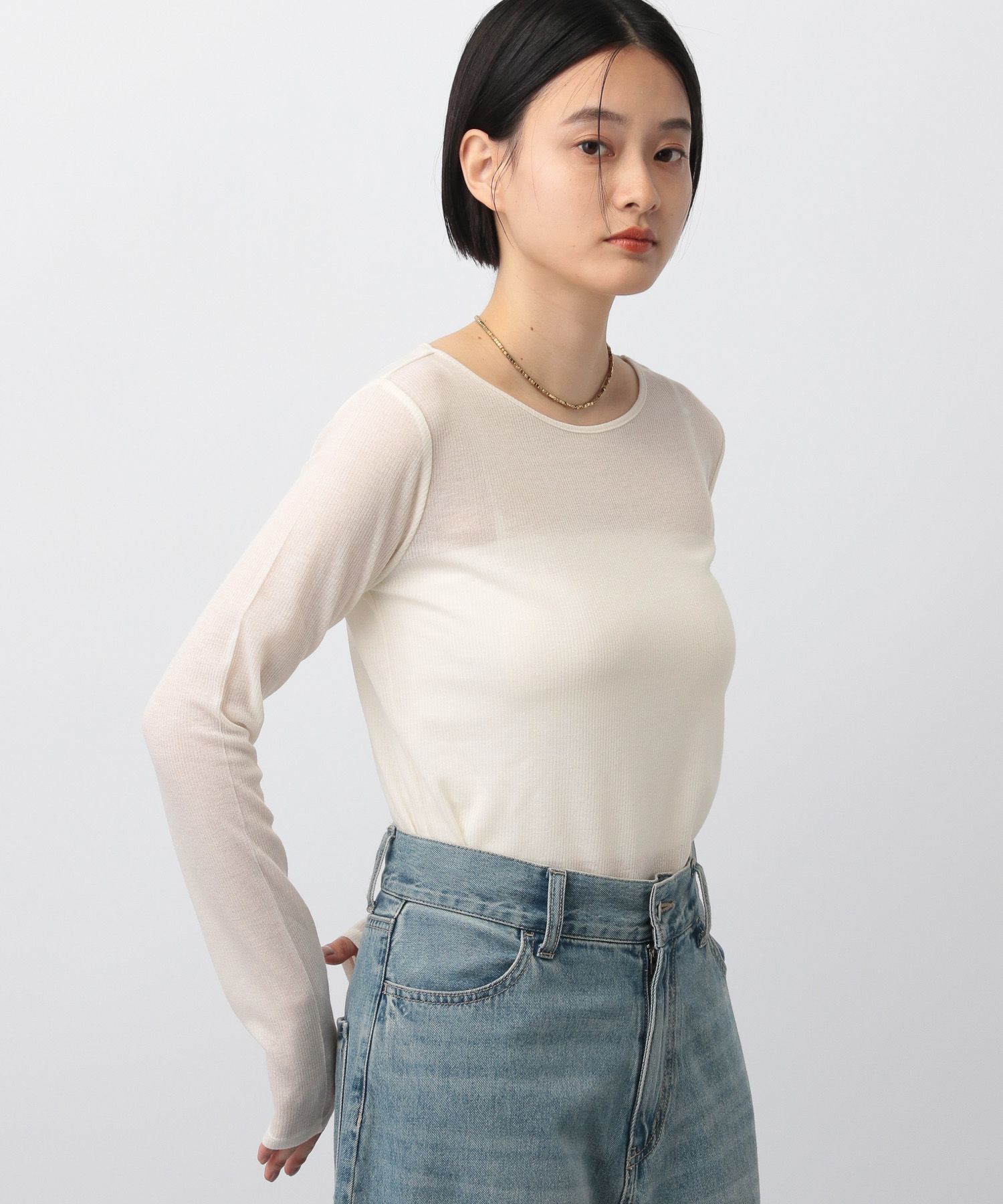 A part by 「ラメリブシアー_長袖」|ニット・セーター|