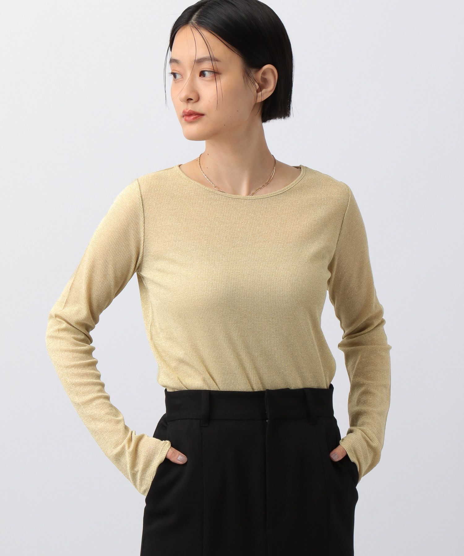 A part by 「ラメリブシアー_長袖」|ニット・セーター|