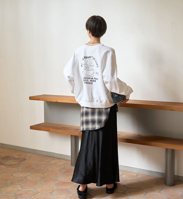 ABAHOUSE「cafe graphic バックプリント スウェット オーバーサイズ / ユニセ」|スウェット・ジャージ|