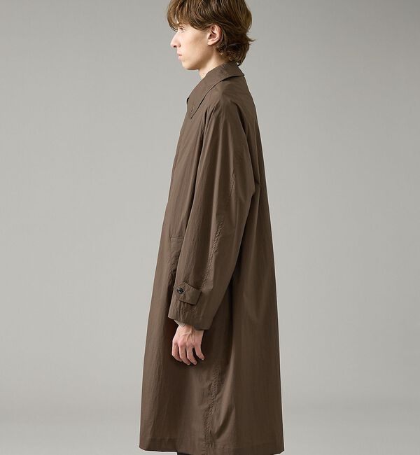 ABAHOUSE「クリスピーナイロン バルカラーコート / オーバーサイズ / 軽量 ストレッチ」|ステンカラーコート|