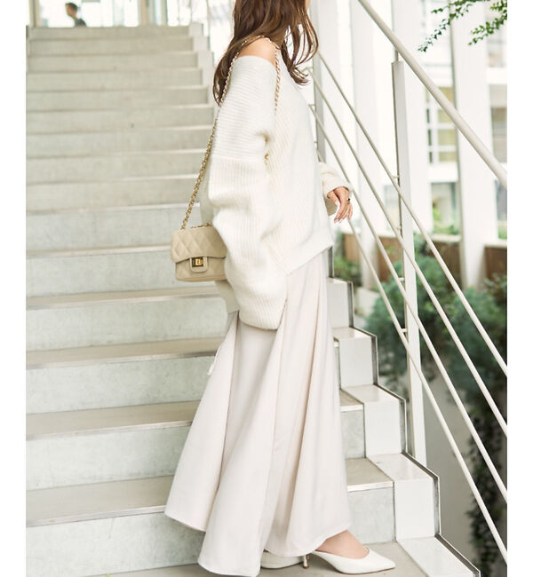 Rouge vif「【一部店舗限定】【2点セット】Vネックニット&times;キャミワンピセット」|ワンピース|アイボリー