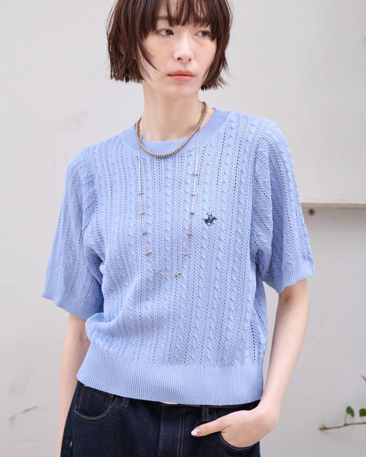 Rouge vif「【BEVERLY HILLS POLO CLUB / ビバリーヒルズ ポロクラブ」|ニット・セーター|サックスブルー