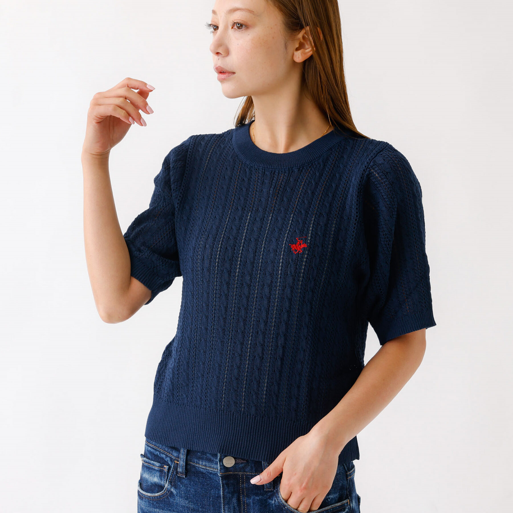 Rouge vif「【BEVERLY HILLS POLO CLUB / ビバリーヒルズ ポロクラブ」|ニット・セーター|ネイビー