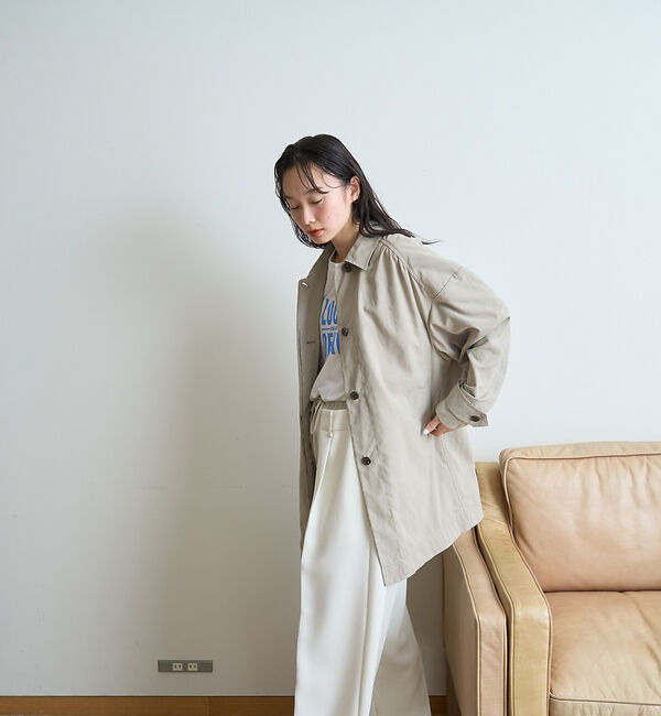 Rouge vif「ピーチ加工ステンカラーハーフコート」|ステンカラーコート|