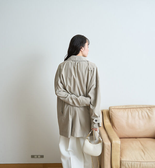 Rouge vif「ピーチ加工ステンカラーハーフコート」|ステンカラーコート|