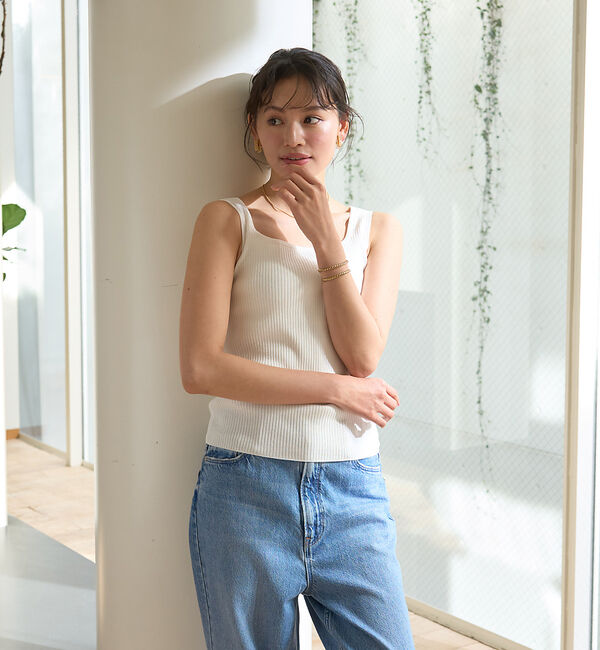 Rouge vif「スクエアネックリブタンクトップ」|ニット・セーター|