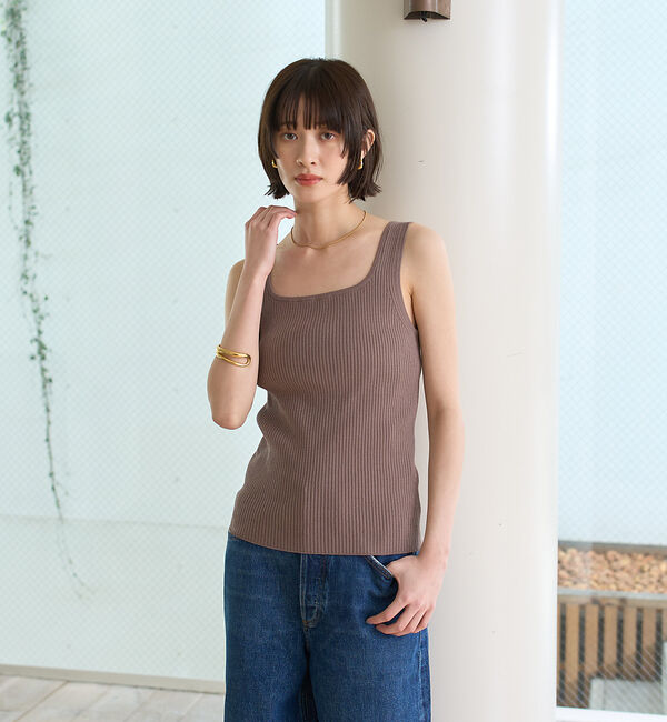 Rouge vif「スクエアネックリブタンクトップ」|ニット・セーター|