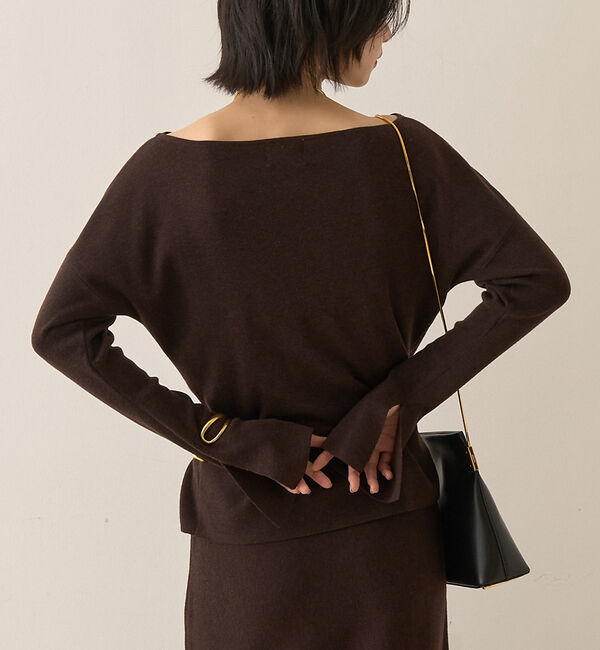 Rouge vif「【セットアップ対応】フレアドルマンニットプルオーバー」|ニット・セーター|ブラウン