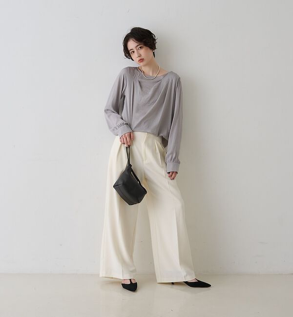 Rouge vif「【一部店舗限定】ドレープサテンブラウス」|シャツ・ブラウス|