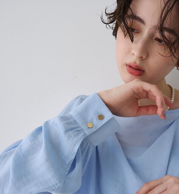 Rouge vif「【一部店舗限定】ドレープサテンブラウス」|シャツ・ブラウス|