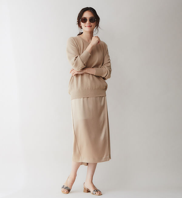 qualite「【2020SS新作】ハンマーサテンタイトスカートパンツ」|その他|