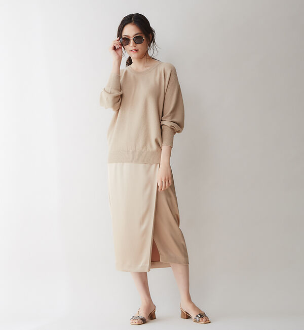 qualite「【2020SS新作】ハンマーサテンタイトスカートパンツ」|その他|