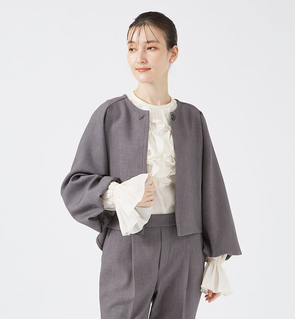 qualite「【セットアップ対応】ダブルクロスバルーンジャケット」|その他|グレー