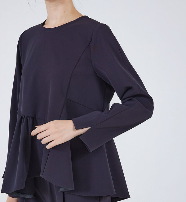 qualite「ペプラムギャザーアシメブラウス/オケージョン/セレモニー」|シャツ・ブラウス|